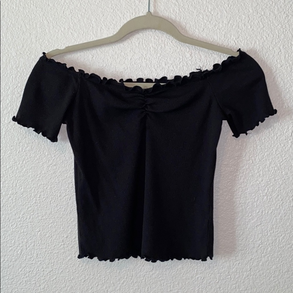 Off the Shoulder Black Shirt